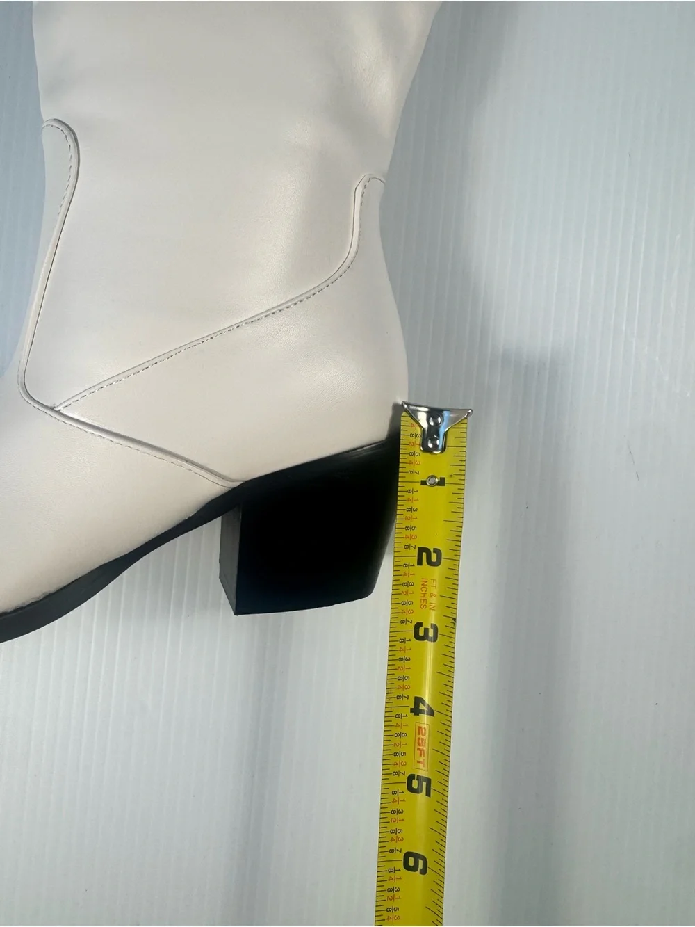 White Over-the-Knee Western Boots | Silver Toe Accent | Same Day Shipping